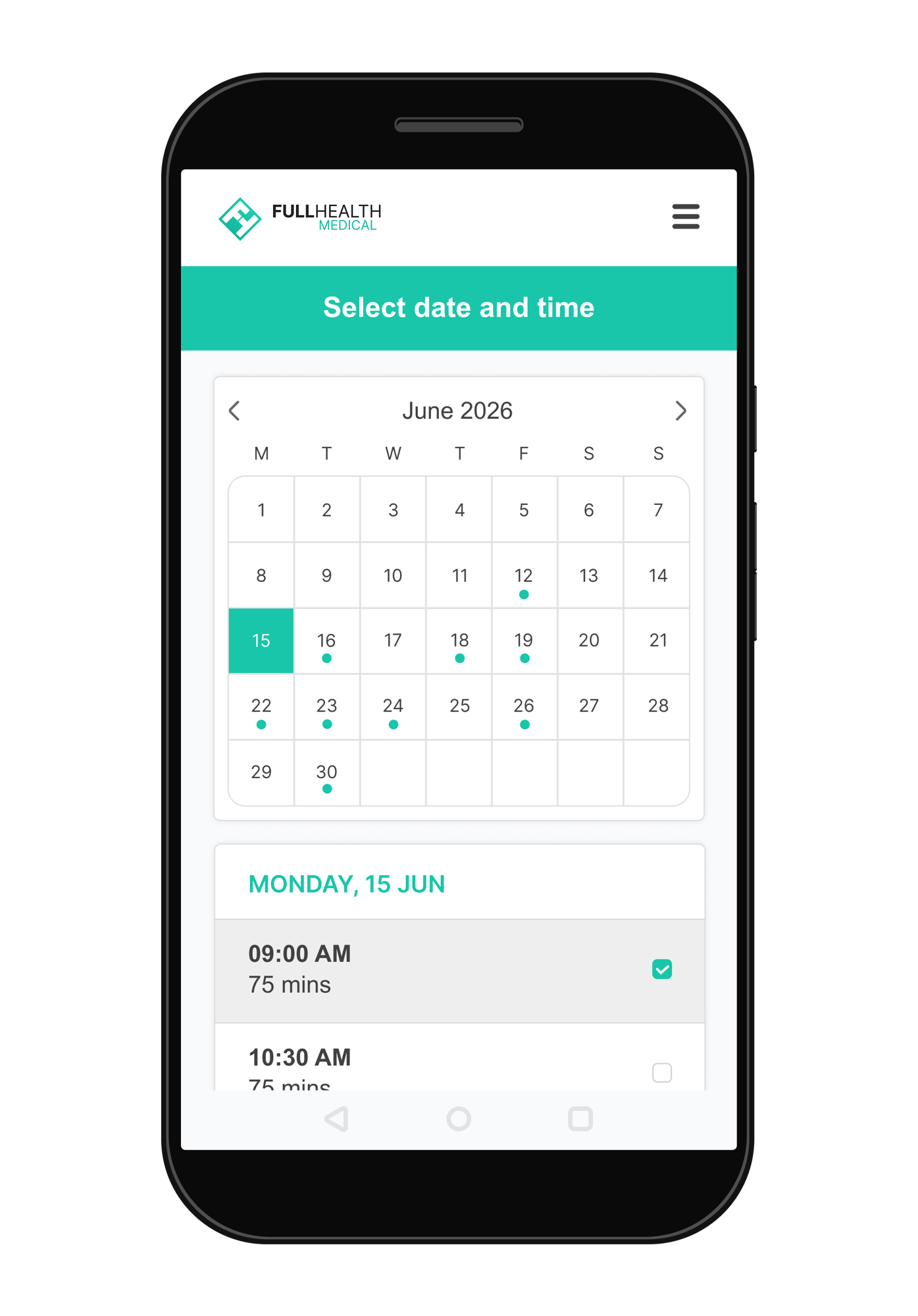 Date and time picker